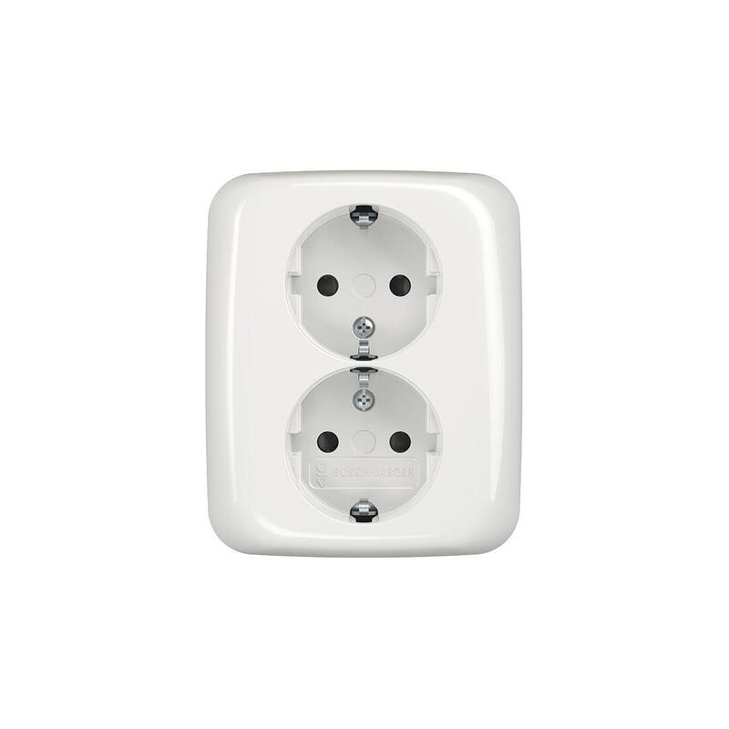 Busch Jaeger 202 EUJB-214 Double Socket Power Schuko