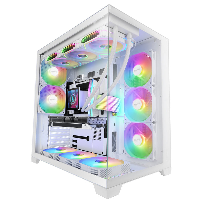 Mars Gaming Box Semitorre ATX Mcvpro ARGB White Bahías INT:2X3'5/4X2'5/ 1XUSB3.0, 2XUSB2.0/ HD Audio In/Out/ W