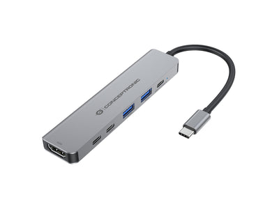 Conceptronic Docking USB-C DONN33G 1x HDMI 1x USB-C Pd 100W 2x USB-A 3.0 2x USB-C — image 1