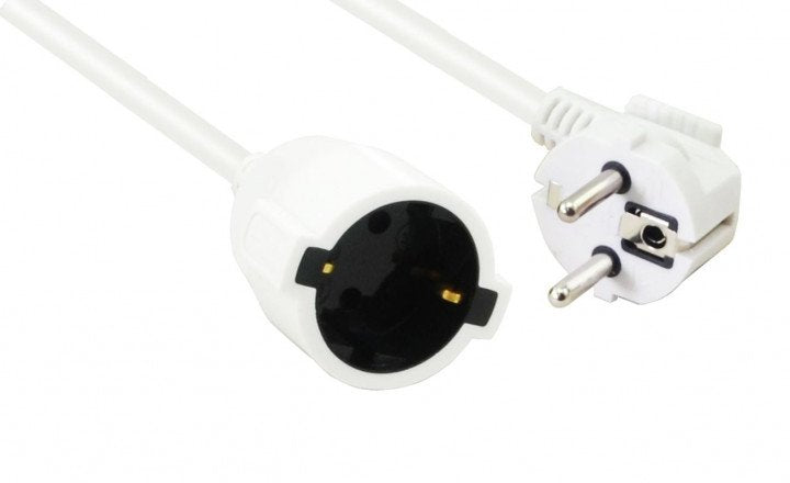 Helos Cable Alargador With Socket Tierra, 3 Pines, White 2,0M