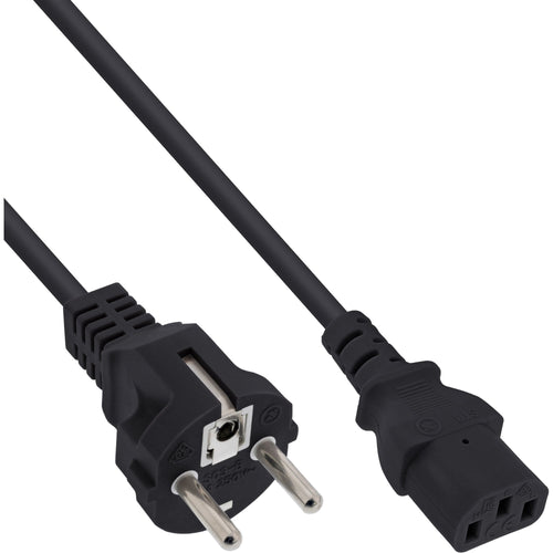 Inline® Power Cable Cee 7/7 Straight / 3PIN IEC C13 Male, Black 1.8M — image 1