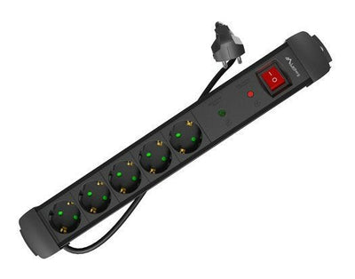 Lanberg Power Strip SP1 5 Sockets Schuko Protection Up To 2500W Black 1.5M — image 1