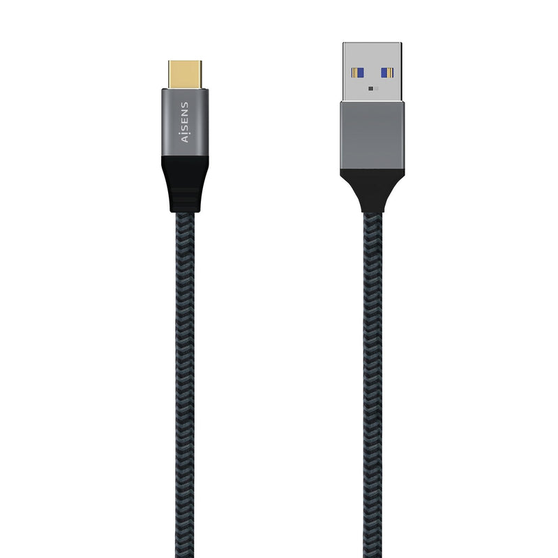 Aisens USB Cable 3.1 GEN2 Aluminium 10Gbps 3A - USB-C Male -a/M - 0.50M - Grey