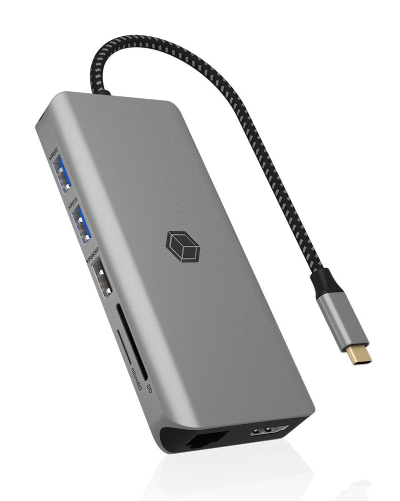 Icy Box USB-C Docking Station (12-IN-1) For 2 Monitore (2x Hdmi), 4K 60HZ, 5x USB 3.0 Hub, 100W Power Delivery
