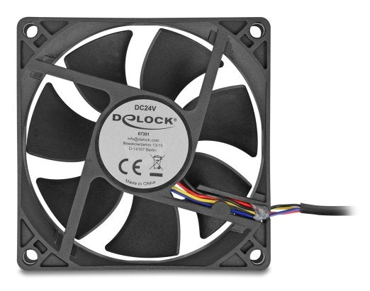 Delock Fan Axial 24V Dc, 80 X 80 X 25MM Black