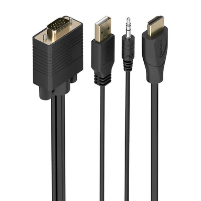 Aisens Cable Converter A122-1013 Svga Male USB Male Jack Male HDMI Male 1M Black — image 1