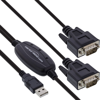 Inline USB 2.0A 2X Adapter Serie USB Type a 2X 9 Pines Sub-d Male 1,5M — image 1