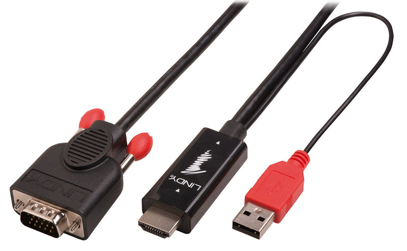 Lindy 41456 Cable 2M HDMI VGA (d-sub) Black