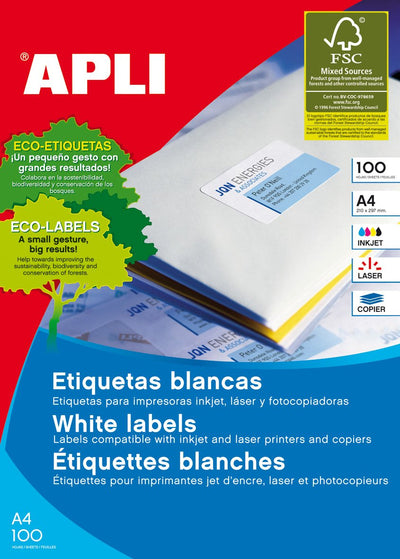 Apli Labels Adhesivas 105X37MM Inkjet/Láser C/Rectos 16 X 100H Blue — image 1