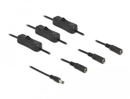 Delock Cable DC 5,5 X 2,1MM Male a 3 X DC Female 1M — image 1
