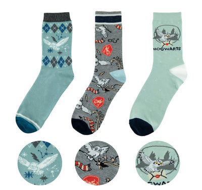 Set 3 Pares Socks Cinereplicas Harry Potter Hedwig — image 1