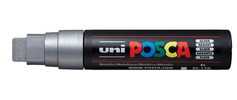 Posca Marcador PC-17K No Permanente Punta Biselada 15MM Silver