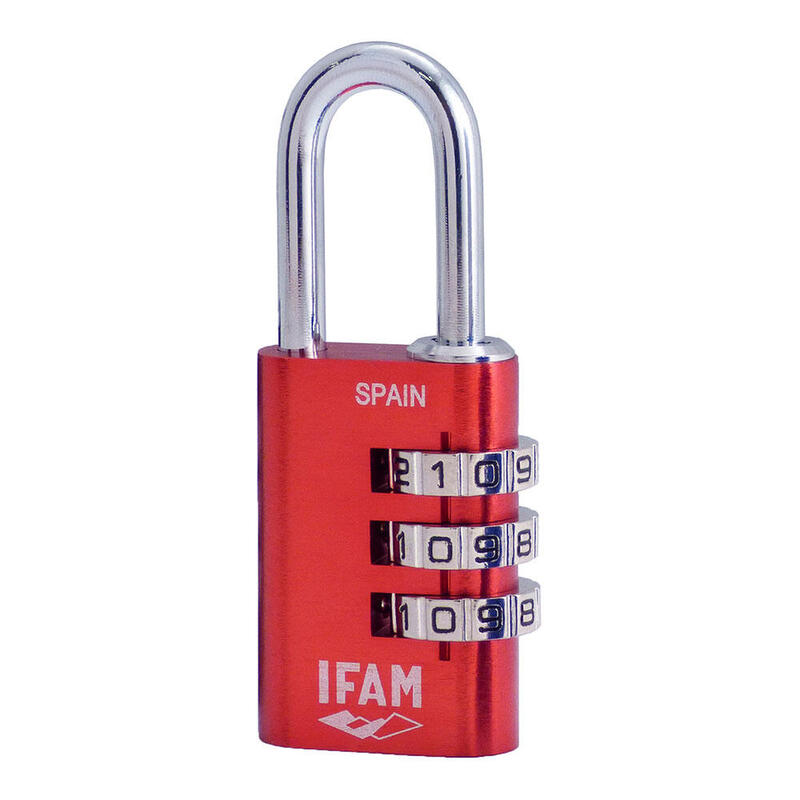 Padlock Col COMBI30 Rojo 30MM. Arco Ø5MM. Con Combinación. Ifam
