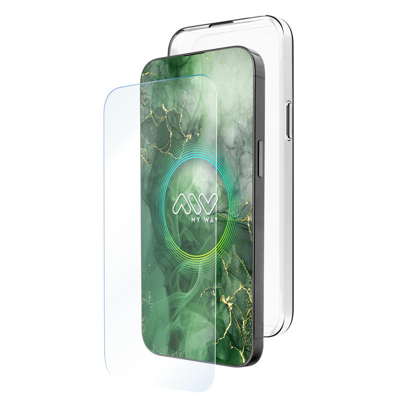 Myway Housing Apple Iphone 16 Transparent + Protector Screen Glass Tempered