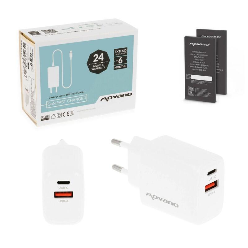 Charger GaN 30W USB-C Pd + USB-A White