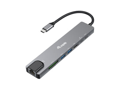Equip Adapter USB-C - Hdmi, GbE,3XUSB3.2 GEN1,SD Tf, Pd 100W — image 1