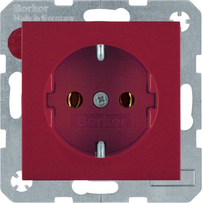 Berker 47438912 Schuko-toma Power S.1 B.3 B.7 Glass Red G Länzen — image 1