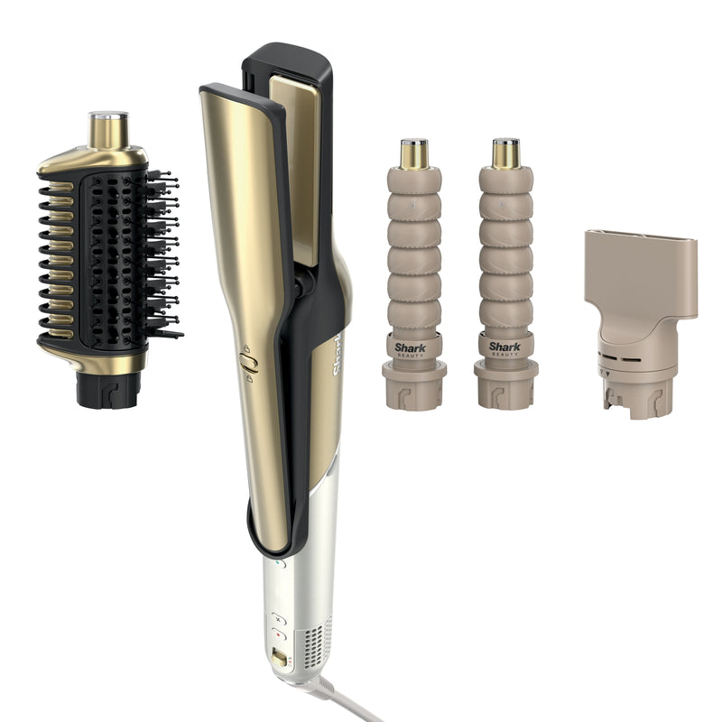 Shark Rizador Glam Straight & Waves Multistyler With Múltiples Accesorios Airflow Oro