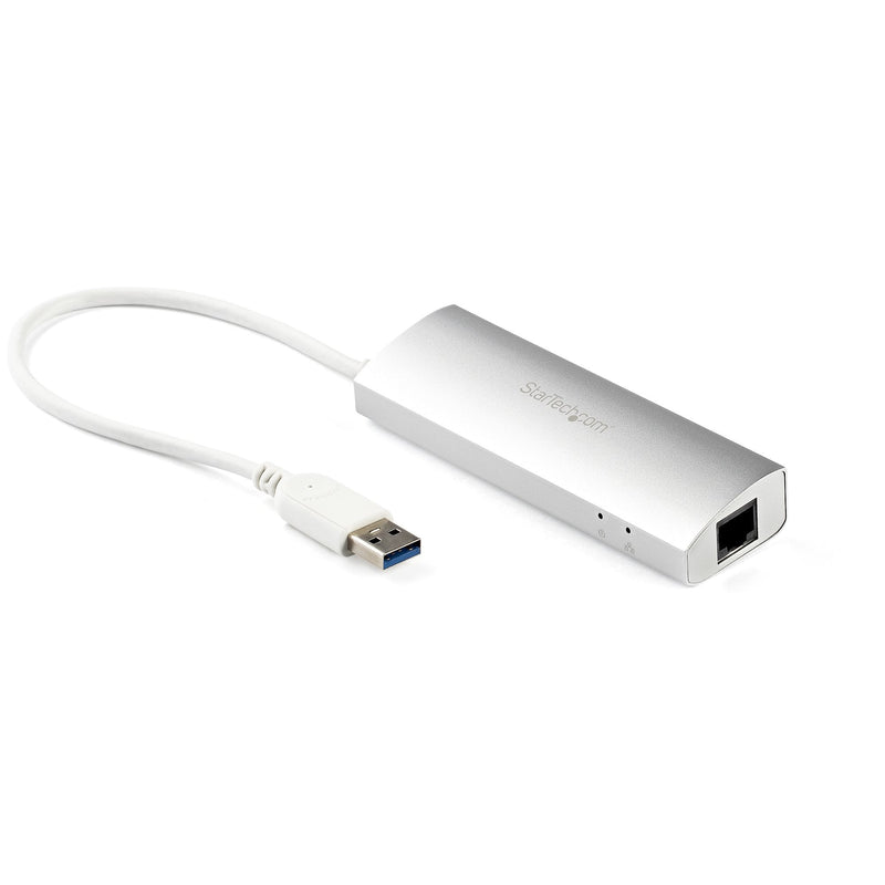 StarTech Hub 3 Ports USB 3.0 With Adapter Network Ethernet Gigabit - Hub Laptop Aluminium 2 Years