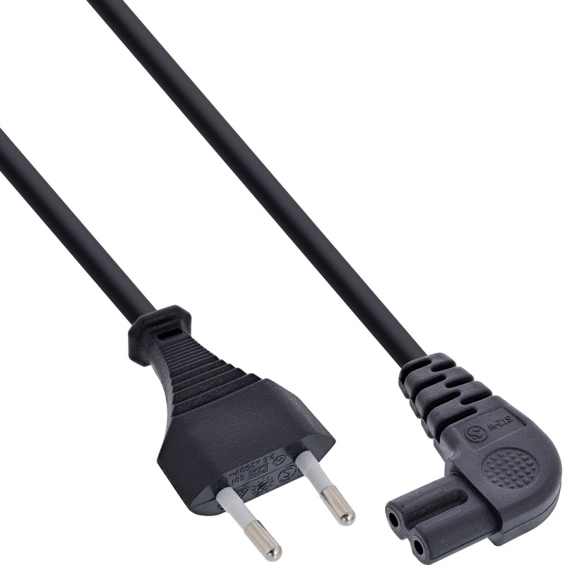 Inline Cable Power , Connector Euro a Connector EURO8 Ángulo, Black 10M