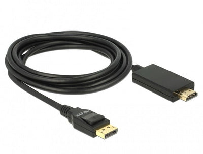 Delock Cable DisplayPort 1.2 Male Hdmi-a Male 3M Black 4K — image 1