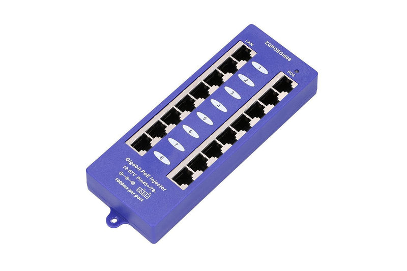 Extralink PoE Injector 8 Port Gigabit Mode B