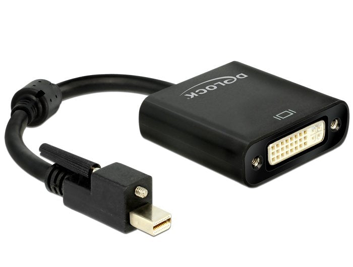 Delock Adapter Mini DisplayPort 1.2 Male With Screw DVI Female 4K Activo Black