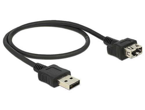 Delock 0.5M 2XUSB2.0-A USB Cable 0,5M 2.0 USB a Black — image 1