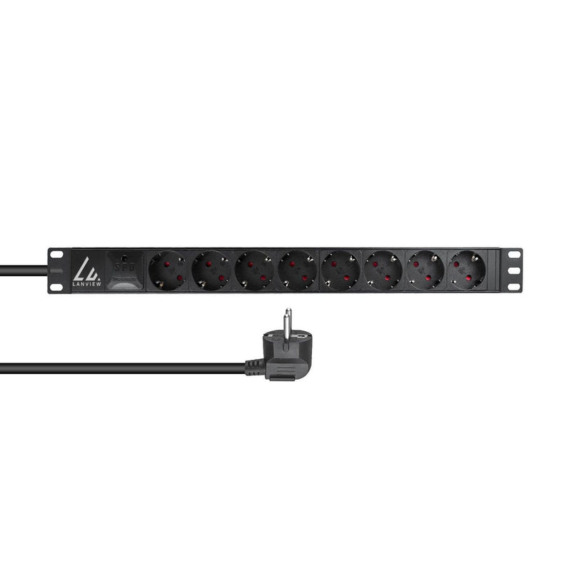 Lanview LVR-3MSCH-SPD-SCH8 Unit Distribución Energía [pdu] 8 Salidas AC 1U Black