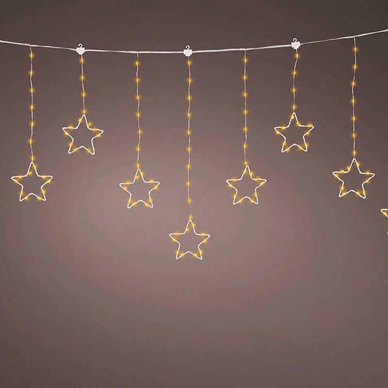 Curtain Multifunción, Outdoor With Estrellas, White Cálido, Cable Cobre, 1,2M