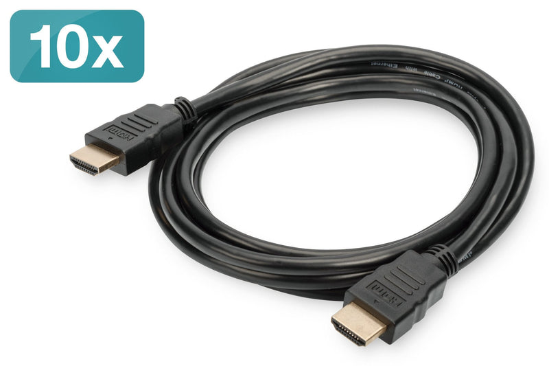 Digitus HDMI Cable Male/Male 2M Black 10X Units