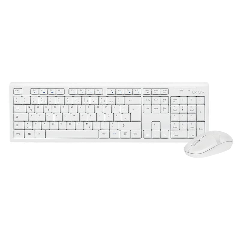 Logilink Keyboard Wireless 2,4GHZ With Mouse White