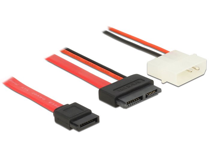 Delock Cable Slim SATA 13 Pin Bu 7 Pin + 5V 50CM