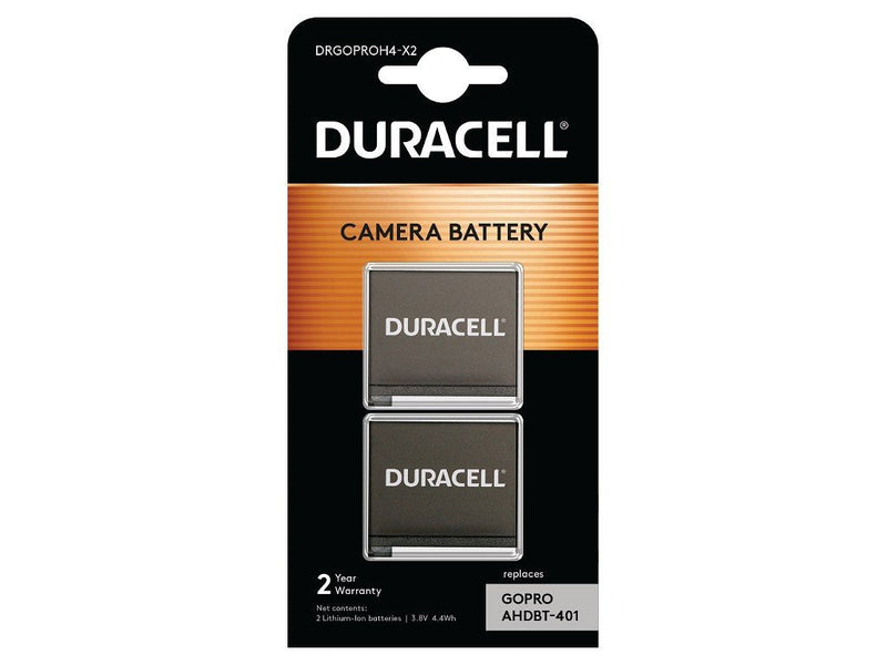 Duracell Action Camera Battery 3.8V 1160MAH (X2) Gopro Hero 4 DRGOPROH4-X2