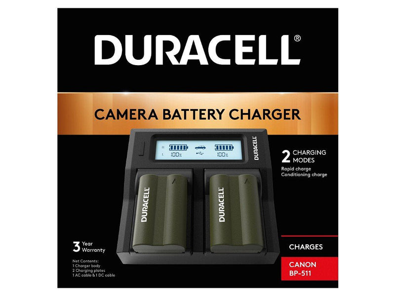Duracell Dual Dslr Battery Charger For Canon BP-511 DRC6101