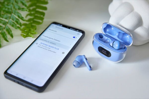 Intenso Headphones Buds Plus T315AE, Blue 3720315