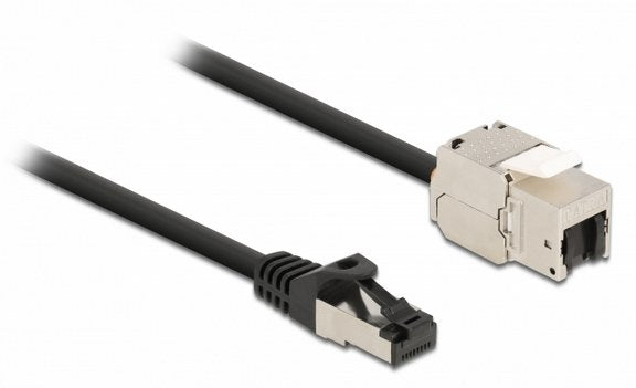 Delock Cable RJ45 Connector Male a Keystone Módulo RJ45 Connector Female CAT.6A 3M Black