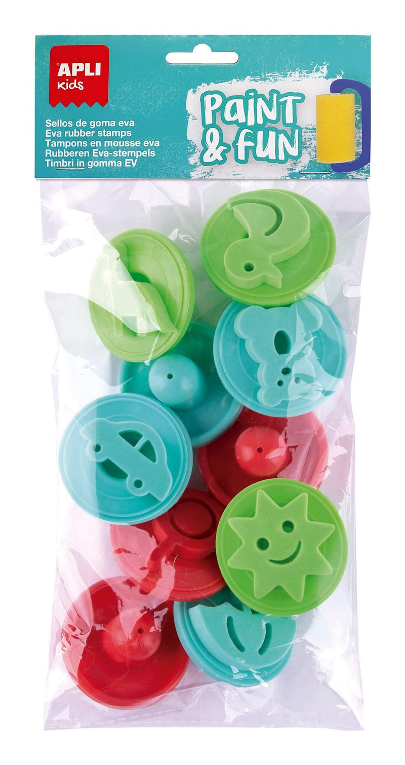 Apli Sellos Paint&fun Rubber Eva Formas Varias Ø55MM Bag 10 C/Surtidos