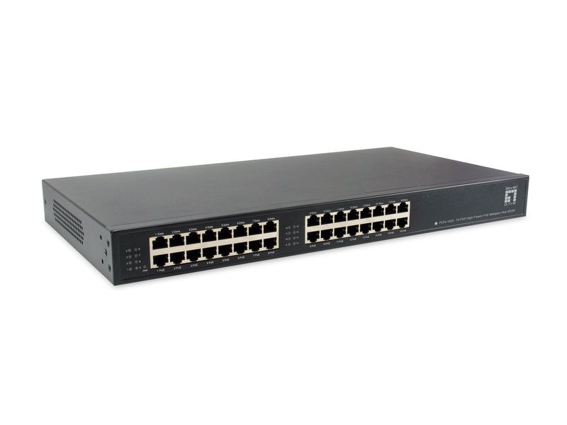 Level One Switch 16 Ports 10/100/1000 With PoE Injector Hub 400W