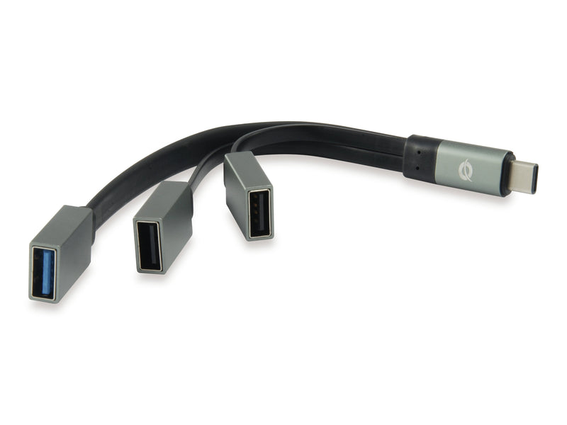 Conceptronic Hub USB-C 3 Ports 2x USB 2.0 1x USB 3.0 Grey HUBBIES01G