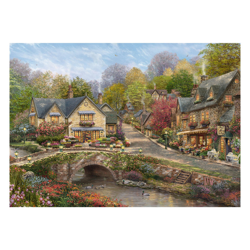 Schmidt Spiele Thomas Kinkade Studios: Summer Cobblestone Village, Rompecabezas 2000 Pieces 58629