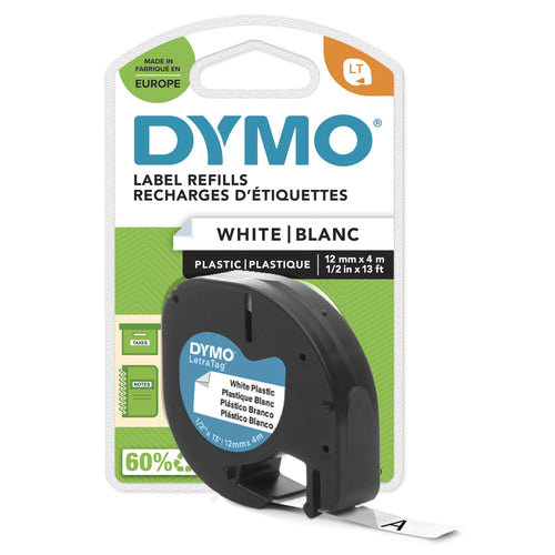 Dymo Tape Genuine S0721660 Black Sobre White 12MM X 4M - S0721660 — image 1
