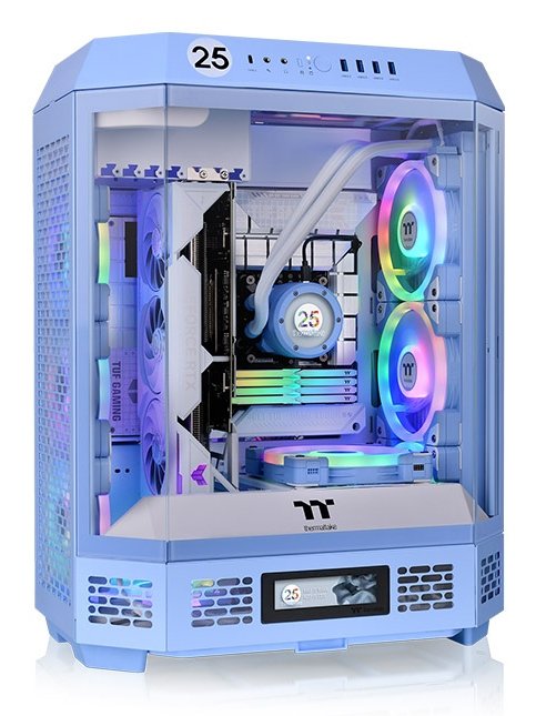 Thermaltake PC Case The Tower 600 Blue Claro, Glass Tempered X 3 CA-1Z1-00MFWN-00