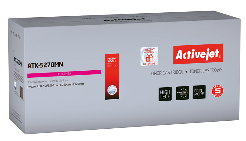 Activejet Toner ATK-5270MN (reemplazo Kyocera TK-5270M - Supreme - 6000 Páginas Magenta