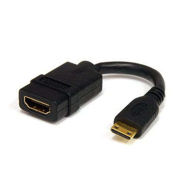 StarTech Cable Adapter Mini HDMI a HDMI M/H 0.12M Black HDACFM5IN — image 1