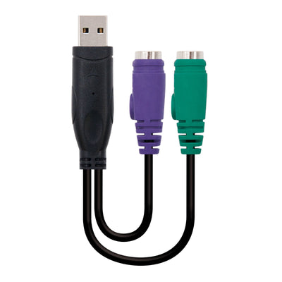 Nanocable Converter Ps/2(TECLADO+RATÓN) a USB - Type 2XPS/2/h-a/M - 15CM - Black — image 1