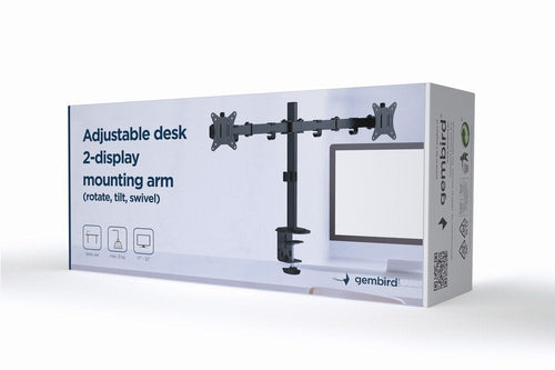 Gembird MA-D2-01 Stand 2 Monitores 17-32 Black Desk — image 1