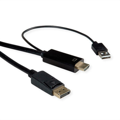 Roline 11045993 3M HDMI + USB Type-a DisplayPort Black — image 1