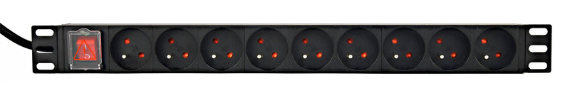 Gembird Power Distribution Unit Pdu 9 French Sockets 1U 16A French Plug 2M Cable
