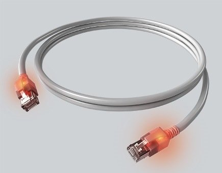 Easylan Dualboot LED Network Cable RJ45 S FTP CAT.6A (class Ea), With Sacon Connector Male Lsoh, Grey 2M